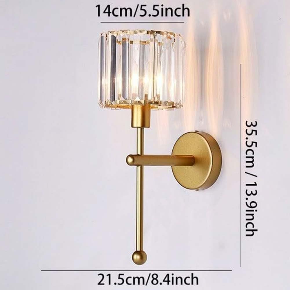 2 Stück Gold Kristall Wandleuchte Akku Retro Wandlampe Dimmbar Fernbedienung Ohne Stromanschluss Wandleuchten lnnen Glas USB Aufladung Nachttischlampe Vintage Batteriebetrieben Leselampe Wand