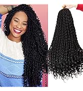 Soft Locs Crochet Hair With Curly End 8Packs Soft Dread Crochet hair 2 STYLE in ONE,Pre Looped Go...