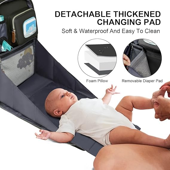 Diaper Bag Backpack With Changing Station, Large Baby Organizer Bag - Image 3