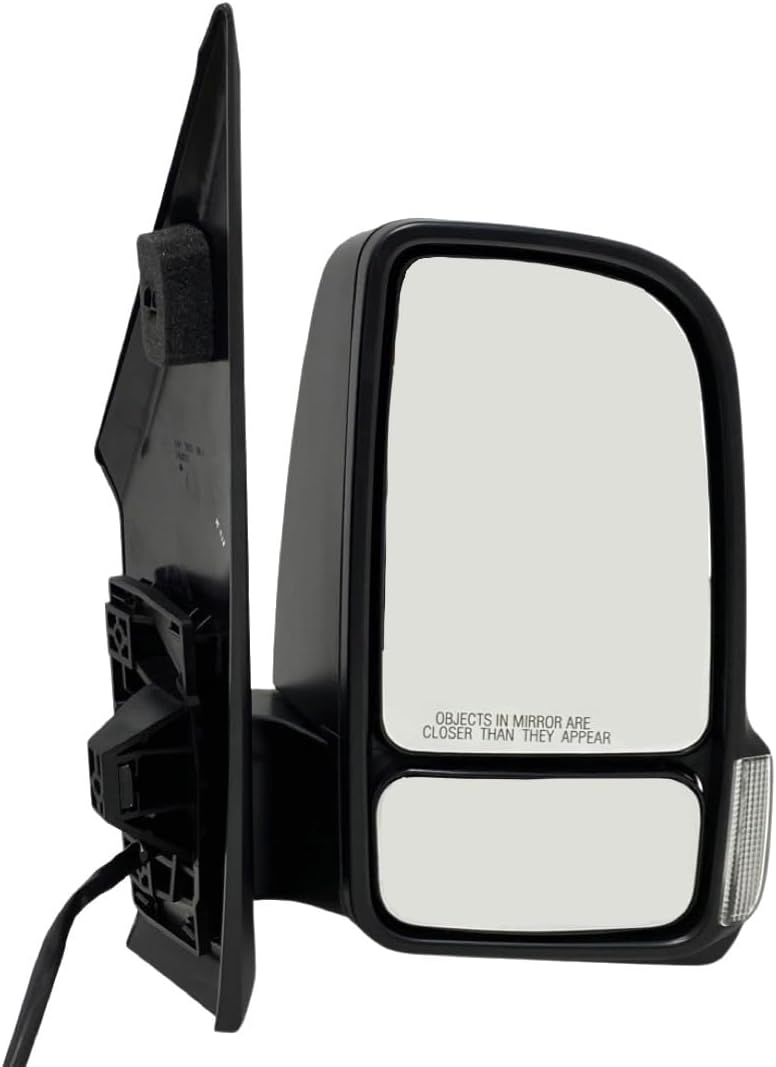 Spieg Passenger Side Mirror for 2019-2024 Freightliner Mercedes Sprinter Manual Non-Heated with Turn Signal Light Textured Black 2 Pins Right
