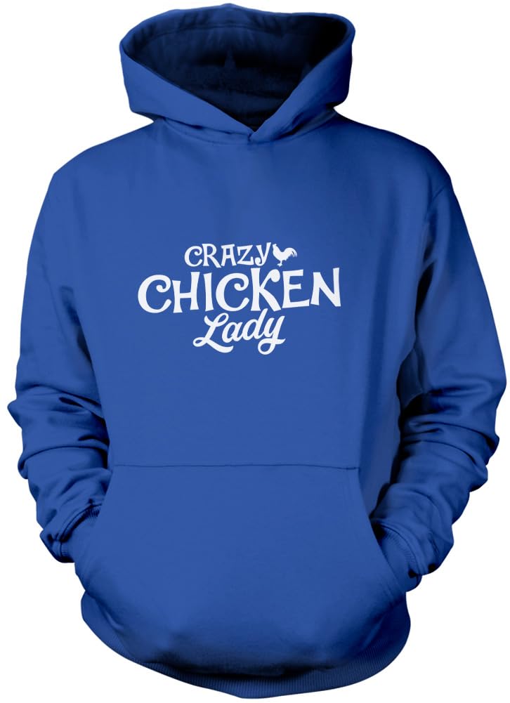 Hotscamp Boys Blue Crazy Chicken Lady Unisex Hoodie - Small