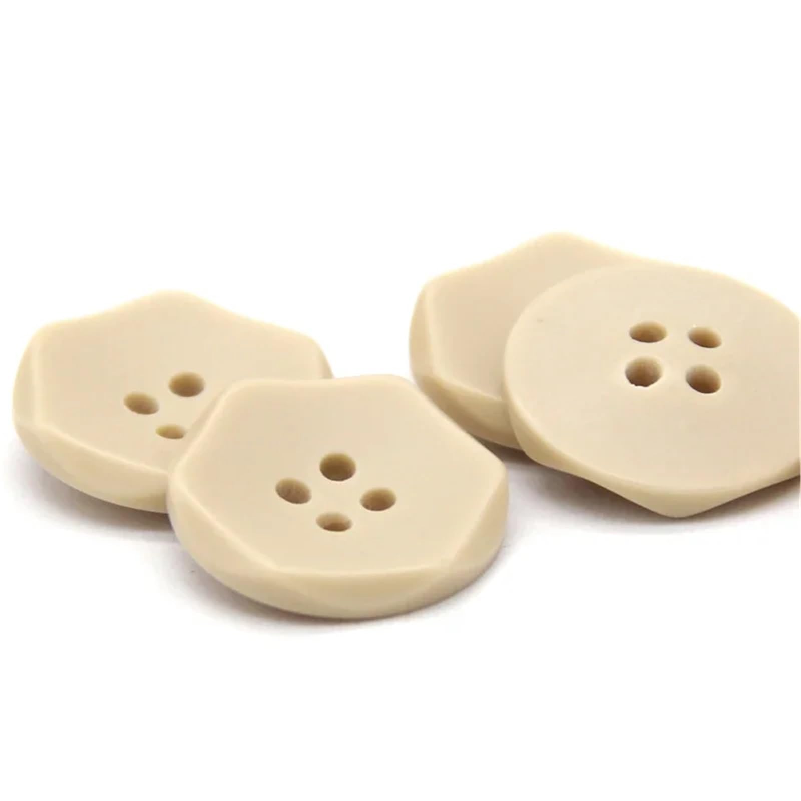 bottoni, Bottoni Cappotto Esagonale In Resina Beige 15mm E 20mm(20mm 15pcs)