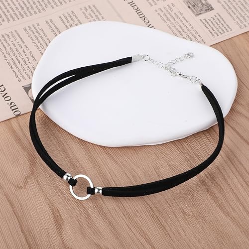 Czarny gotycki aksamitny naszyjnik typu choker z regulowaną klamrą dla kobiet, retro akcesoria na Halloween i Boże Narodzenie