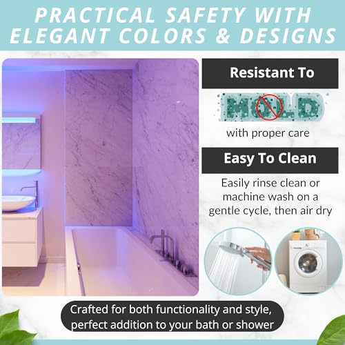 Image of ENKOSI Bath Mat - Large Non Slip Bathtub & Shower Mat - Extra Long 40 X 16 Inch Bathroom Mats for Tub Nonslip Anti Slip Bathmats (40X16 Clear Purple 1-Pack)