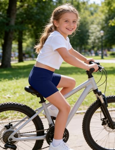 Image of Somaibo 3 Pack Girls Bike Shorts Kids Cartwheel Under Dress Cotton Short | Girl Biker Shorts Dance Tumble Gymnastic Short