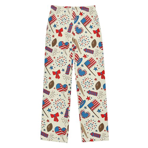 ZZXXB American Independence Day Balloon Boys Long Pants Soft Trousers Elastic Waist Kids Lounge Bottoms with Pockets S-XL