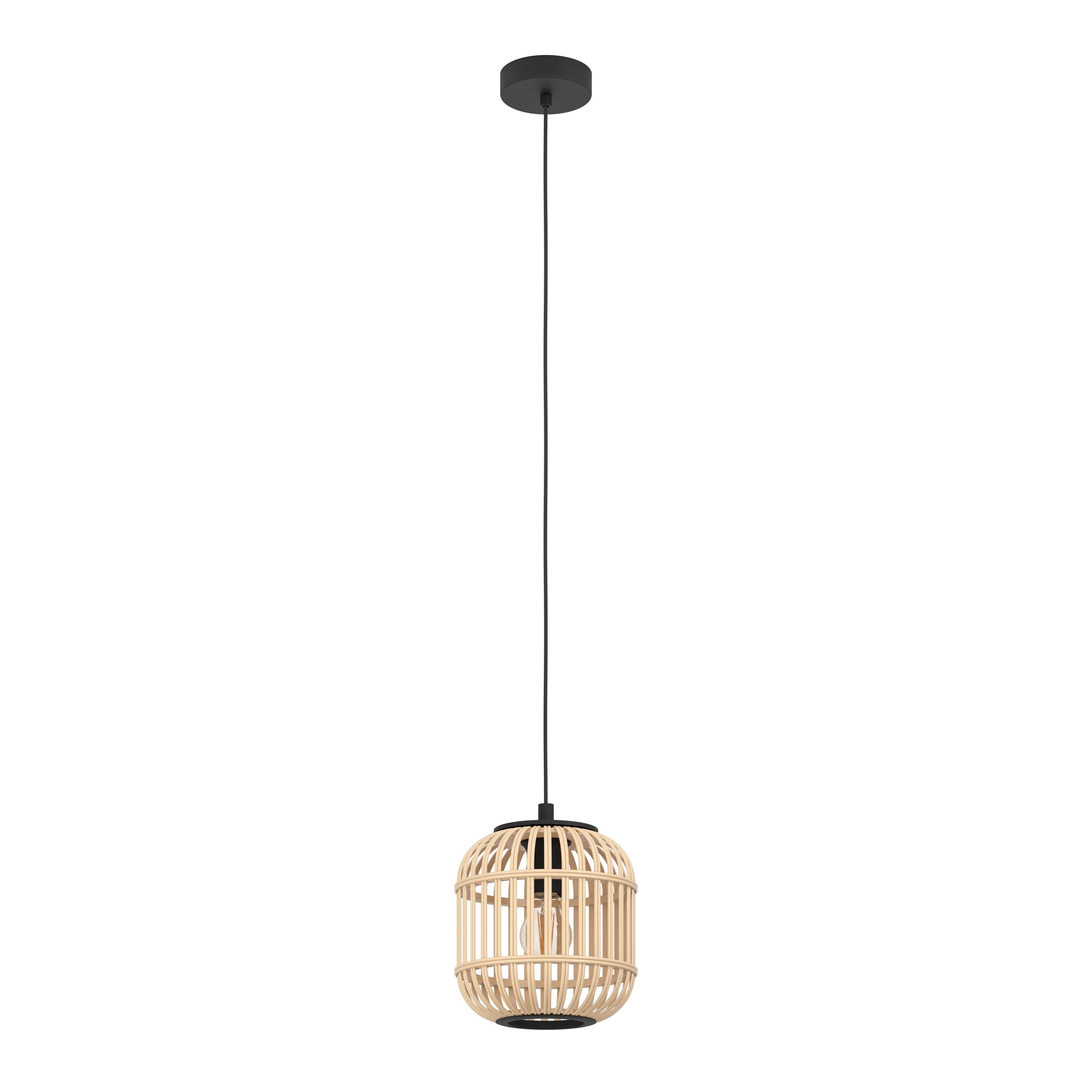 Eglo Pendant lamp Bordesley, 1 Flame Hanging lamp Vintage, Nature, Boho