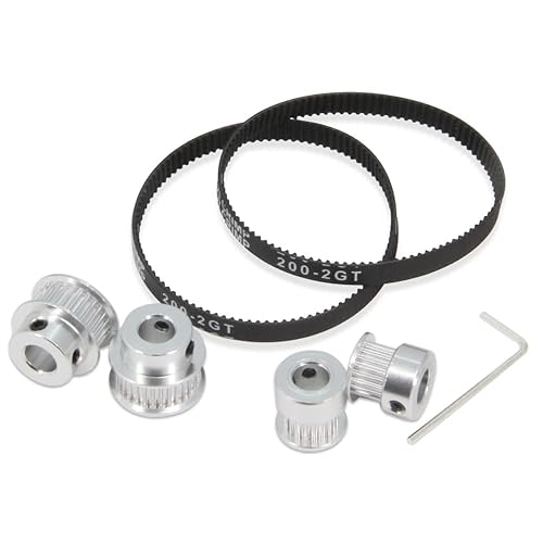 Miniatura 8 de Zeelo Juego de 2 ruedas síncronas GT2 de 20 y 60 dientes, polea de sincronización de aluminio de 0.315 in de diámetro con 2 piezas de longitud de