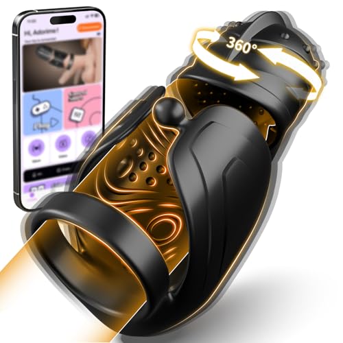 Male Sex Toy Penis Vibrator - Male Masturbator Adult Toys for Men Penis Trainer with 10 Vibrating & 360 Swing Glans Training APP Control Mens Vibrator with Cock Ring Adult Sex Toys Games