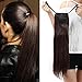 Produktbild Pferdeschwanz Extensions Haarteil Clip in Extensions Glatt Ponytail Zopf Extensions günstig Haarverlängerung für Frauen 22"(55cm)-90g Mittelbraun
