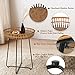 Oakrain Rattan Side Table Nesting Tables Set of 2, Bamboo Round Table Coffee Table Metal Base End Table for Boho Living Room, Sofa, Bedroom, Terrace, Accent Table(20.47inch)