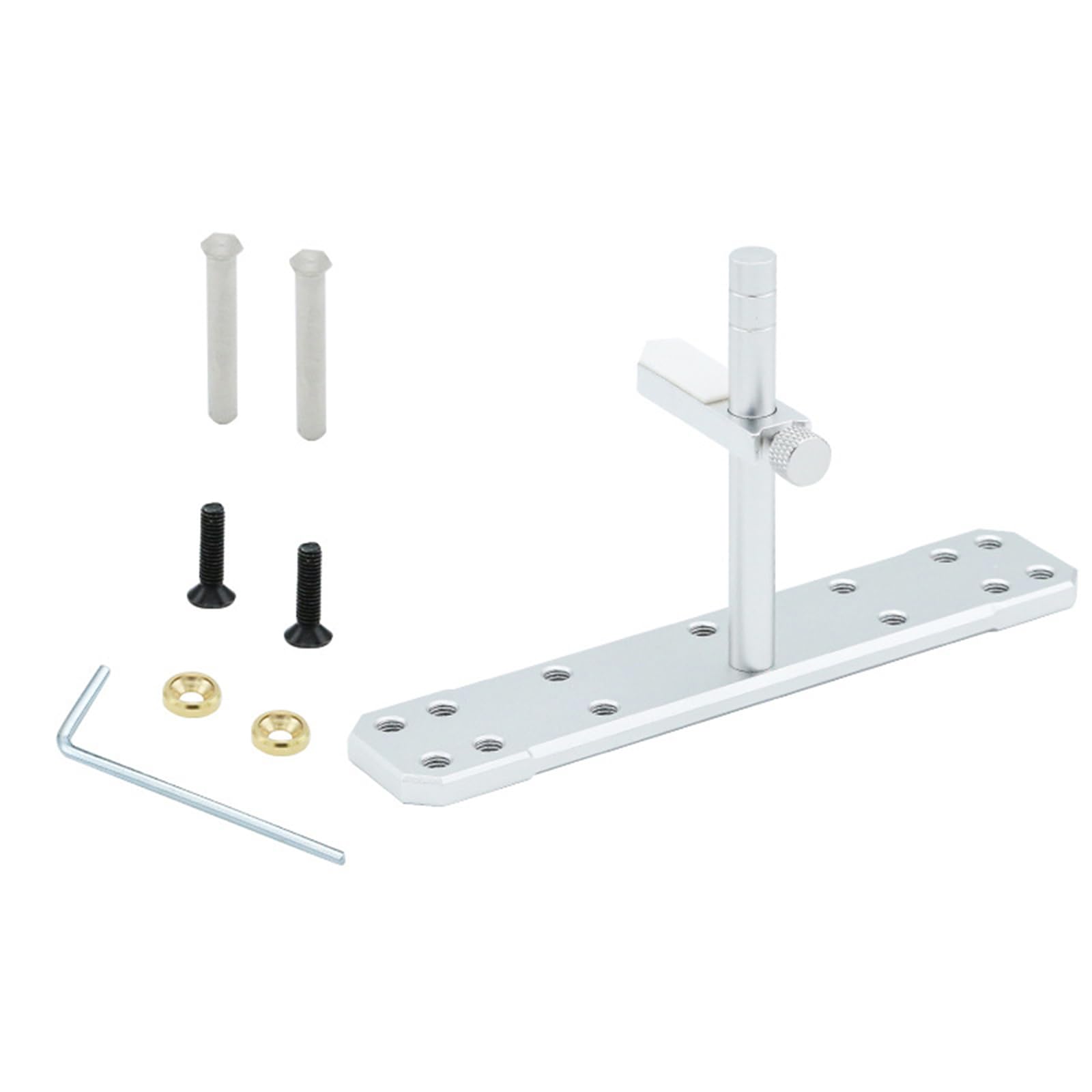 Hsioluted Silver Aluminum Gpu Card Bracket Adjustable Single Slot Gpu Holder Enhances Stability Desktop Brace