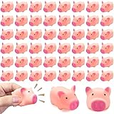 50 Pcs Rubber Pig Bath Toy,Mini Pig Toys,Pink Piggy Bathtub Toys for Baby Shower,Halloween,Christmas,Farm Animal Party Favor,Gift