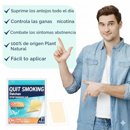 Miniatura 2 de Bayon Parches Para Dejar De Fumar 21 Mg Paso 1 Reduccion Gradual Del Tratamiento Antitabaco Elimina Dependencia Y Controla Ansiedad 30 Parches Naturales 24h