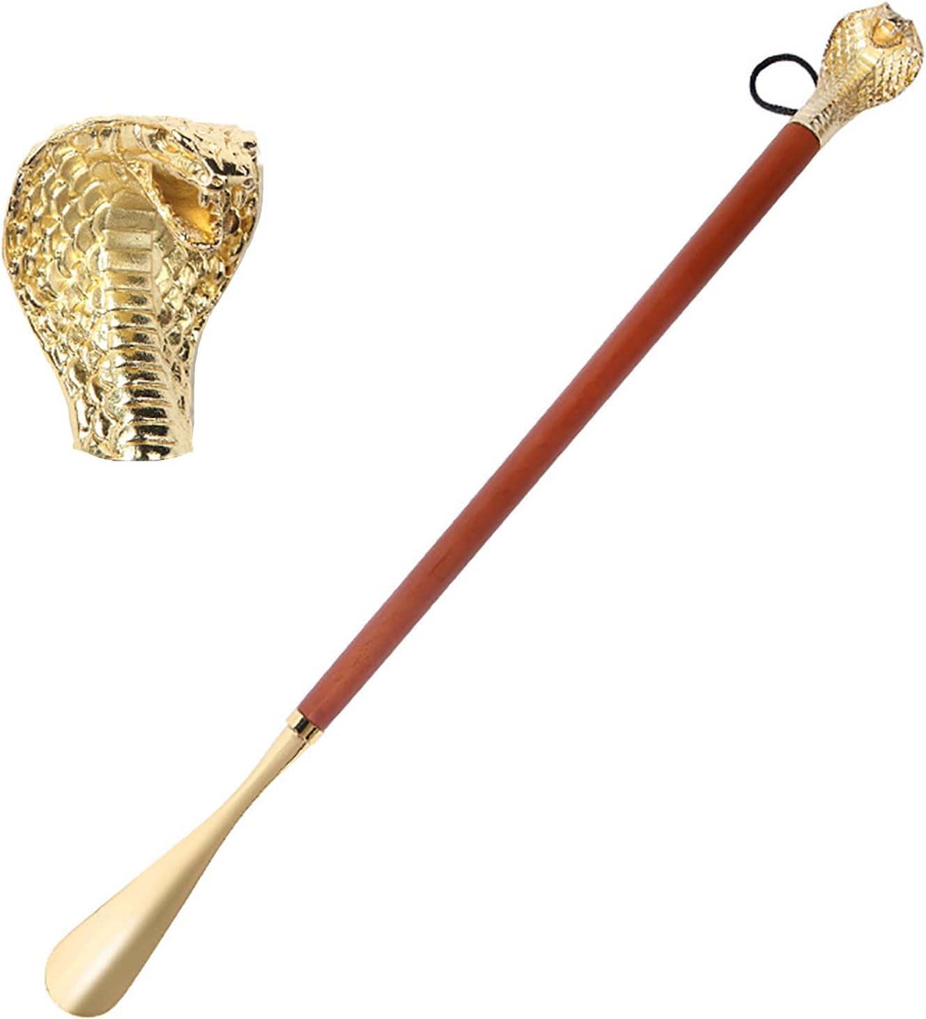 EIN Retro-Schuhlöffel mit Schlangenkopf, 33/47/58 cm, Langer Griff, Schuhlöffel, Schuhheber, Löffel mit exquisiter Aufbewahrungsbox für Männer, Frauen und Senioren