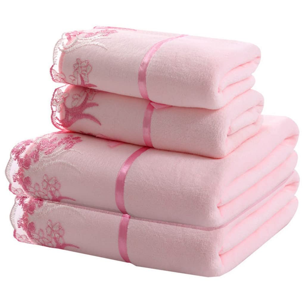 Lace Embroidered Bath Towel Set Microfiber for Adults Colourful Tree Bathroom Face Bath Towels Quick Dry Family Set