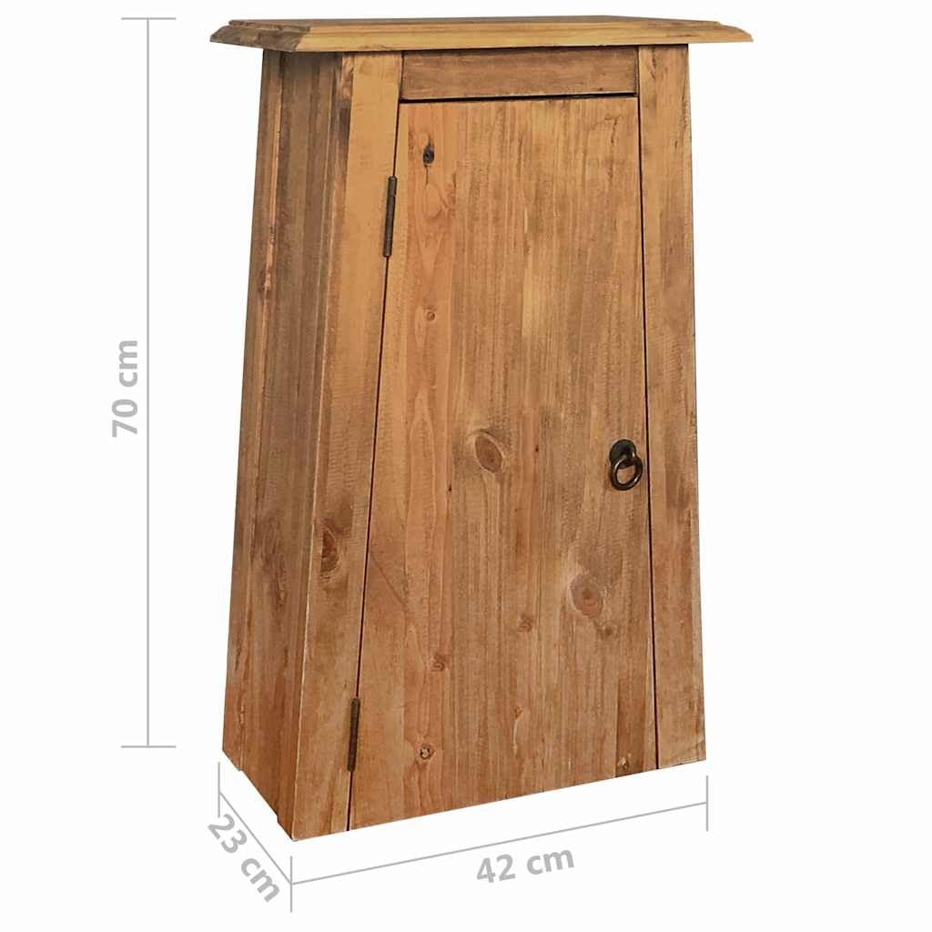vidaXL Mobile da Bagno a Parete in Legno Massello di Pino 42x23x70 cm