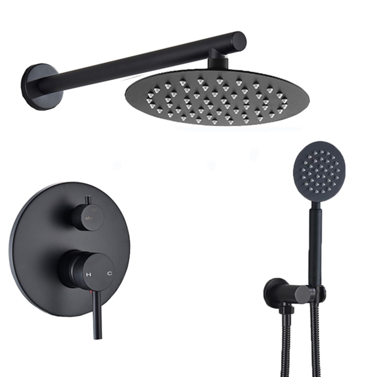 SWENEEN Handheld Showerhigh Pressure Rain Mixer Shower Combo Set,Concealed Shower System With Rain Shower Head,Hand Shower,