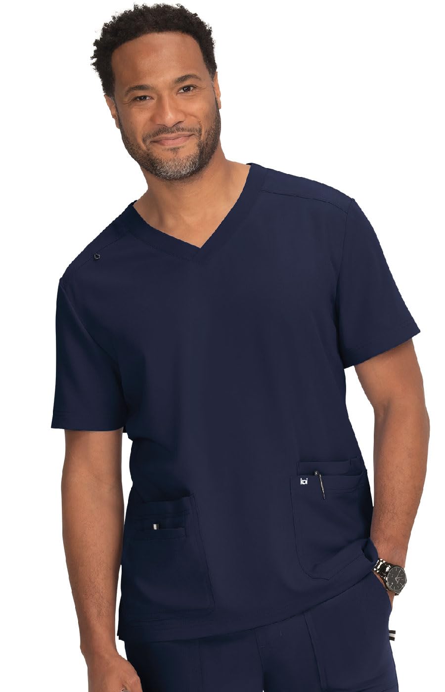 Koi Men's Navy Next Gen Free To Be 4-Pocket Scrub Top, Xs