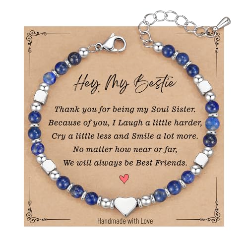 TONY & SANDY Bestie Gifts for Women, Valentines Day Gifts for Friends, Best Friend Birthday Gifts, Friendship Gifts for Women, Dainty Bracelets for Women Best Friend Bestie Soul Sister BFF