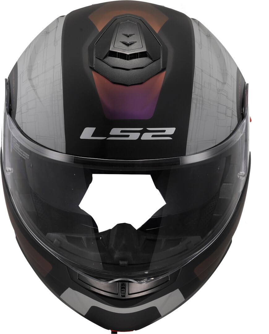 LS2, Casque Moto Modulable Strobe II Orion Matt Black Purple Blue