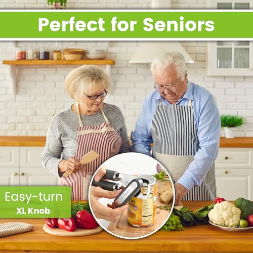 Image of Spring Chef Stainless Steel Manual Can Opener with Soft Grip Handles, Gray