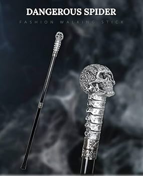 Amazon | 杖 魔王 ドクロ スカル 悪魔 デビル 骨 頭蓋骨 つえ ステッキ