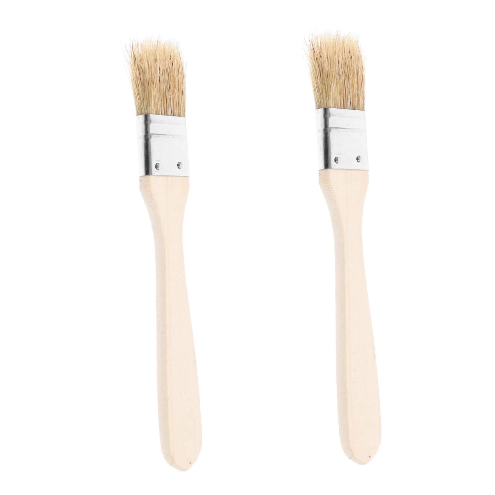 Mipcase 2Pcs Wooden Handle Basting Brush Set Pig Hair Bbq Brush for Grilling Baking and Cooking Easy to Clean Non Shedding Bristles for Marinades and Sauces