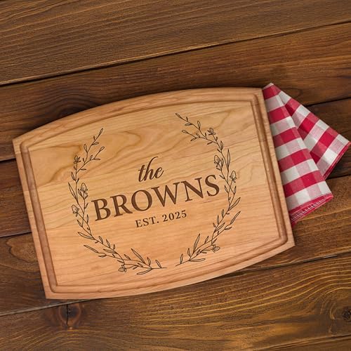 Tabla de cortar rectangular de nogal premium personalizada – grabado a medida, regalo de Navidad para parejas y familias miniatura 6