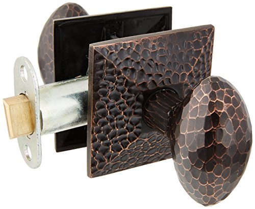 Featured Product Mission Style Rosette Set with Hammered Egg Knobs Passage in Oil Rubbed Bronze. Traditional Door Knobs.