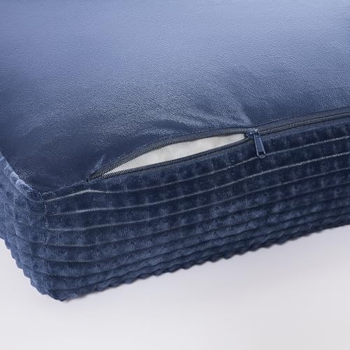 Image of Modern Threads Ultra Plush Orthopedic Memory Foam Pillow Bed for Large Dogs with Supportive Filling and Stylish Textured Design, Blue, (42 inch L x 30 inch W x 5 inch Th)