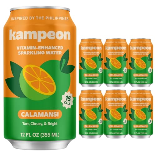 Image of Kampeon Calamansi Filipino inspire sparkling water - 12oz Cans - Filipino Lemonade with Real Calamansi Juice, Vitamin B & C, Magnesium - Sweet Tart Citrus Soda Alternative, b pack Lightly Sweet, Caffeine-Free INSPIRED BY THE PHILIPPINES (Pack of 12)