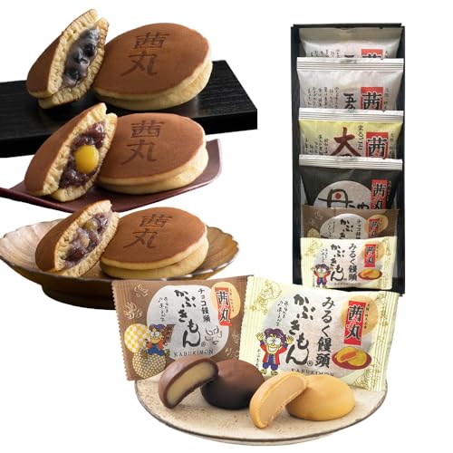 法要引出物・引き菓子(6個入り)【茜丸五色どらやき・大栗どらやき・丹波黒丸黒豆どらやき・みるく饅頭・チョコ饅頭】 お供え 香典引き 贈答用 和菓子
