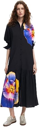 Desigual Womens Woman Woven Dress Long Sleeve