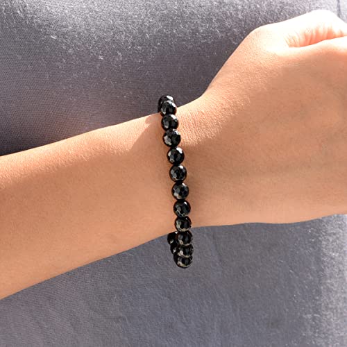 Image of Reiki Crystal Products Certified Natural Crystal Stone 8 mm Faceted /Diamond Cut Beads Bracelet for Men & Women | Reiki Charged Gemstone Bracelet | Multiple Crystal Variants Available