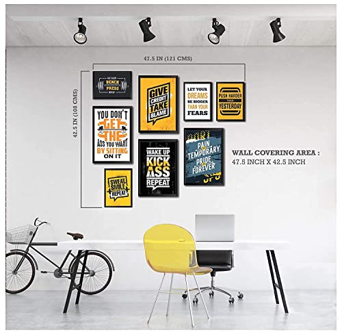 Image of PAPER PLANE DESIGN Quotes Wall Framed Posters (2 Sizes, set of 8 frames) (MENTOR) (E)