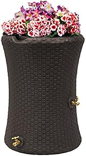 Good Ideas IMP-N50-DBR Impressions Nantucket Rain Saver Rain Barrel, 50 Gallon, Dark Brown