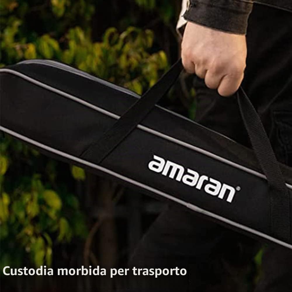 Amaran T2c Luce Tubolare LED a Colori da 0,6 m Con Uscita RGBWW da 20W, 475 Lux a 1 m (5600 K), Con 95+ CRI, 98+ TLCI e App Sidus Link Per Creatori di Contenuti, Registi