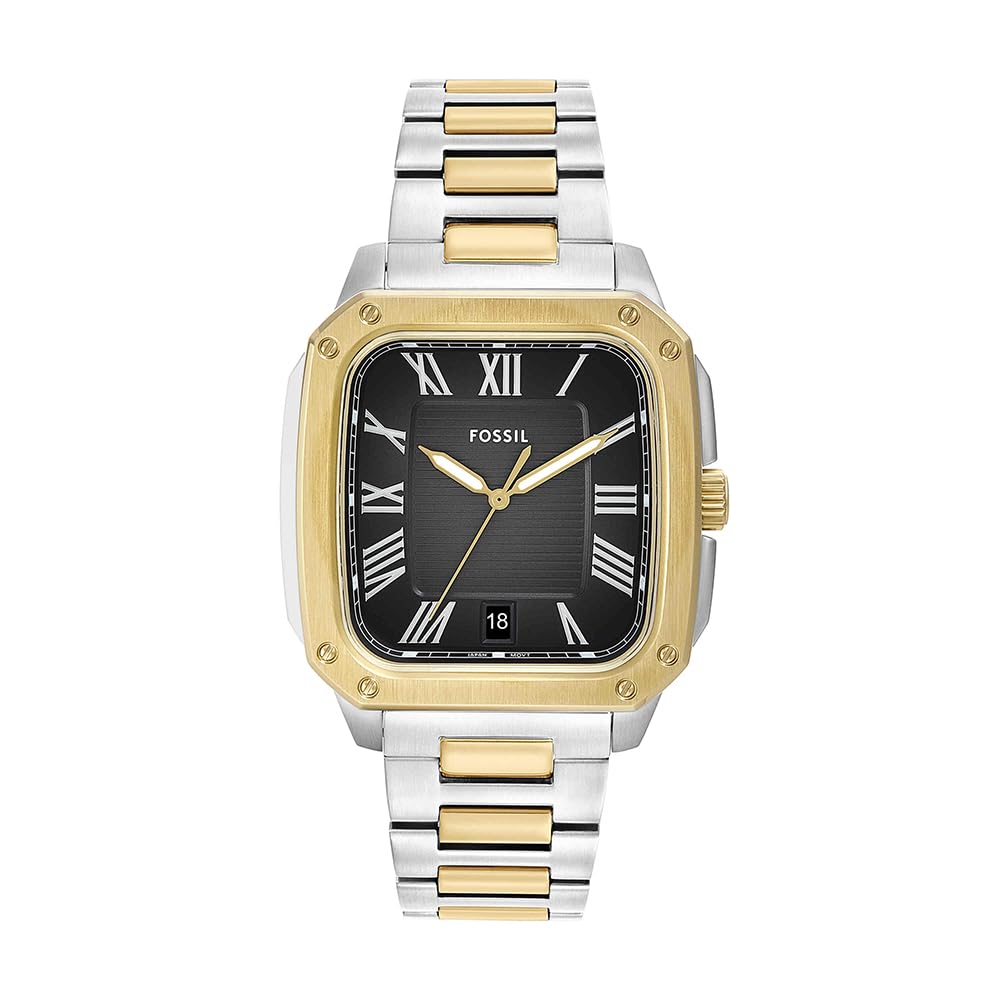 Fossil Crosby Watch for Men, Quartz Three Hand Date Movement with Stainless Steel Strap