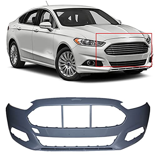 munirater Primered Front Bumper Cover Fascia Replacement for 2013-2016 Fusion with not Park Assist Sensor Holes