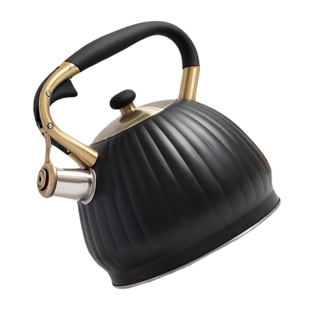 Tetera Silbante de Acero Inoxidable 3,5 L Negra para Cocina