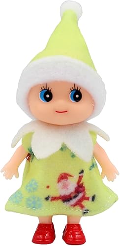 Miniatura 10 de Pequeña decoración de muñeco elfo de Navidad  Regalo para bebé recién nacido  Muñecas de elfo para niña y niño (vestido rosa)