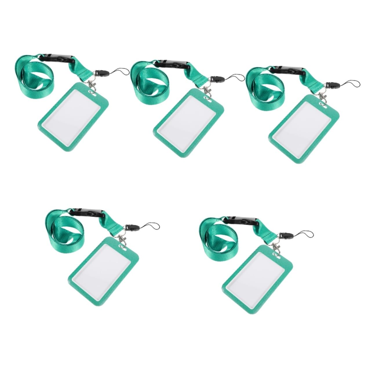Lurrose 5 Pz Titolare Della Carta Di Lavoro Custodia Per Carte Chiaro Titolari Porta Documenti Con Cordino Distintivo Retrattile Cordino Regolabile Adorabile Portacarte Green Poliestere