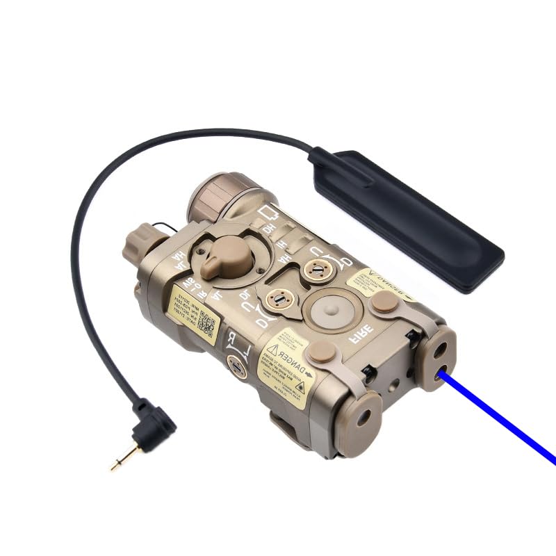 Metal L3-NL Box Aiming Laser Sights(with Blue Laser+IR Laser+White Light), and Modular Wire Control Remote Pressure Switch Combo,Tan
