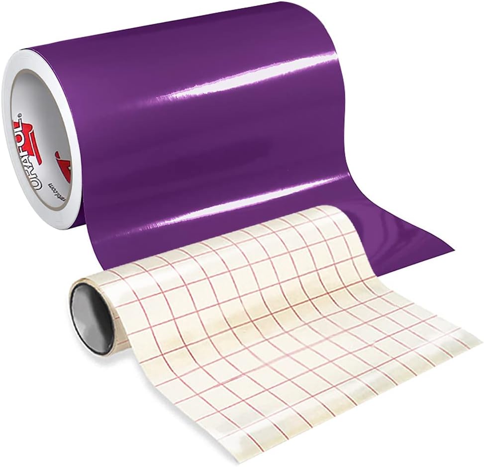 ORACAL 651 Gloss Violet Adhesive Craft Vinyl for Cameo, Cricut & Silhouette Including Free Roll of Clear Transfer Paper (30ft x 12")