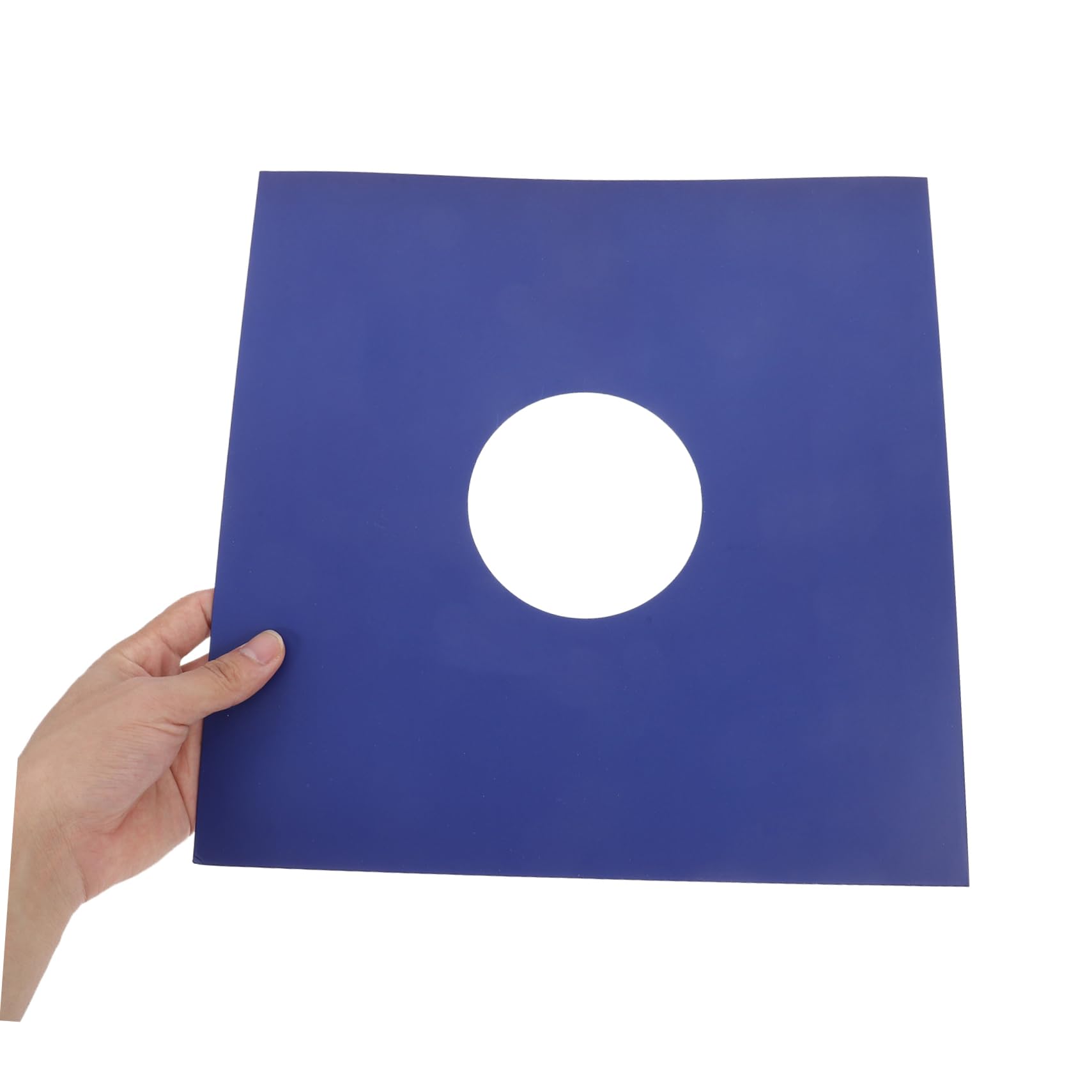 Funda Protectora de Álbum de Discos de Vinilo 12 Pulgadas Azul | Papel Kraft, Paquete de 10 Unidades, Cubiertas Exteriores con Orificio, Formato de Disco