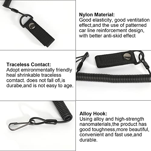 BELIHOME Paracord Tactical Lanyard, Spirale Schlüsselring Elastisch Angeln Lanyards, Tactical Lanyard Spiral SchlüSselanhänger Spiral SchlüSselanhänger Sicherungsseil für Angeln