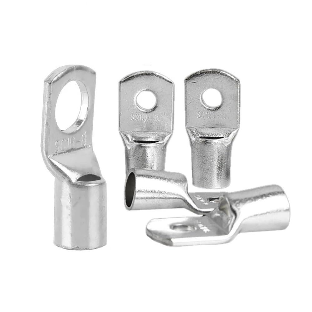 Ayyssm Sc6-6 Sc Bare Copper Wire Lugs Ring Connector Cold Pressed Crimp Terminal Sc6-5 Sc6-8 Sc10-6 Sc10-8 Sc16-6 Sc16-8 Sc25-6(,100Pcs)