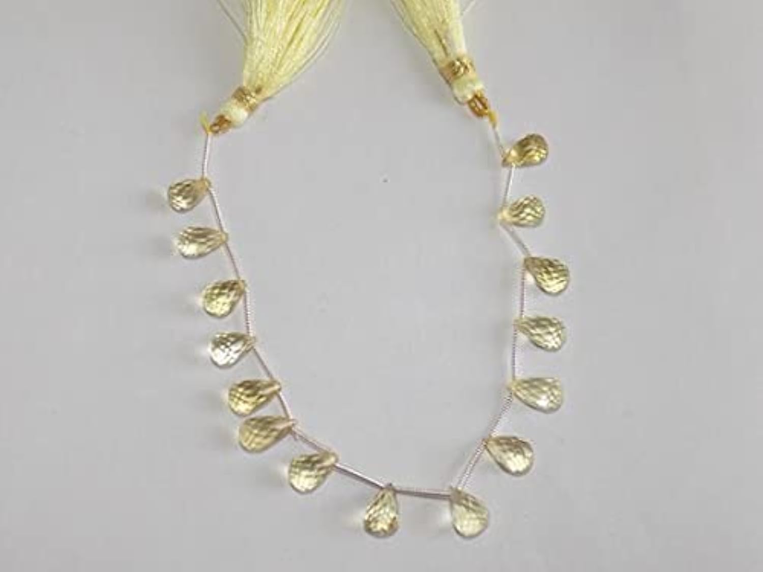 Quartz citron briolettes LKBEADS de qualité gemme taillée en facettes