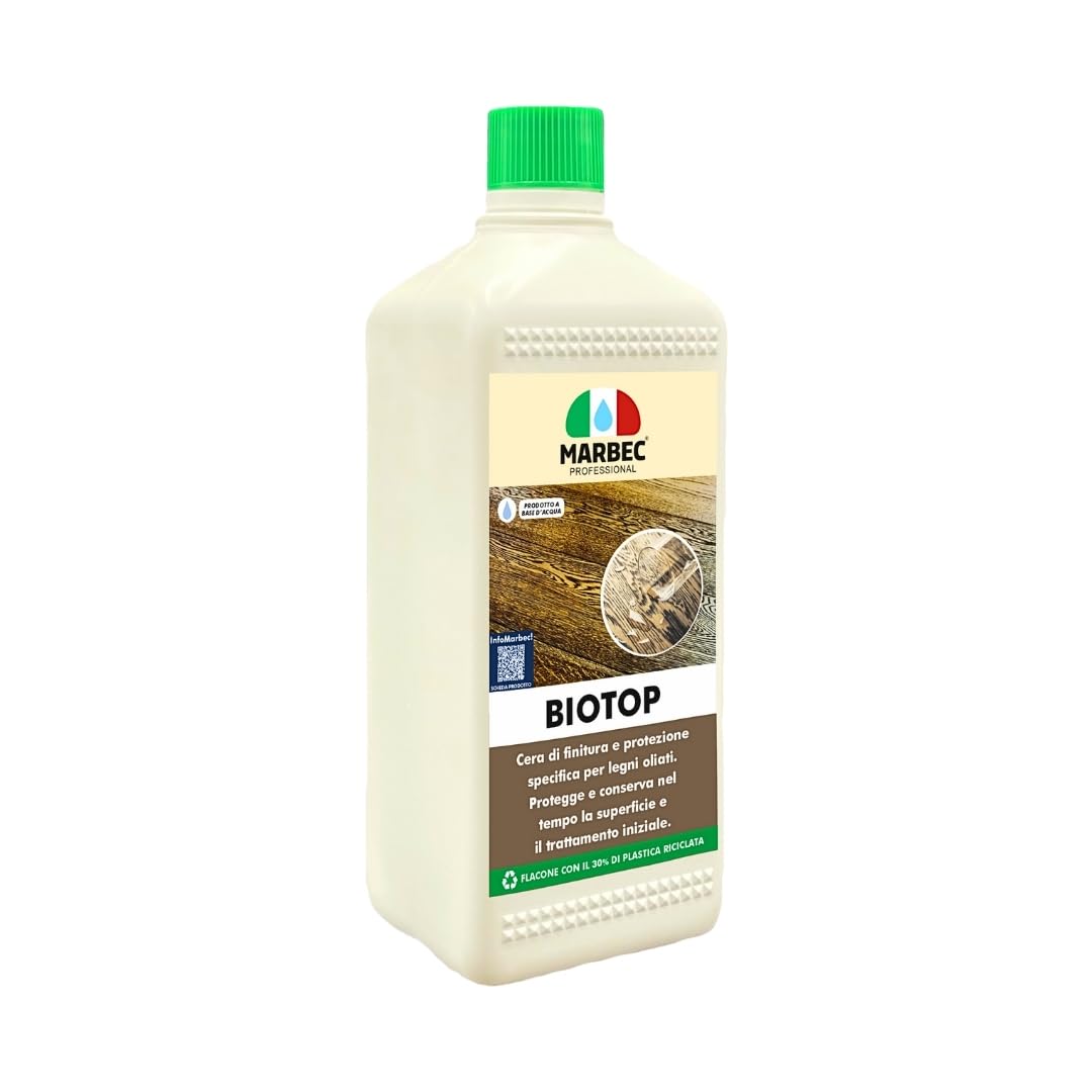 MARBEC BIOTOP 1LT Finitore anti-usura e anti-sporco per superfici in legno interne con impregnante olio-ceroso